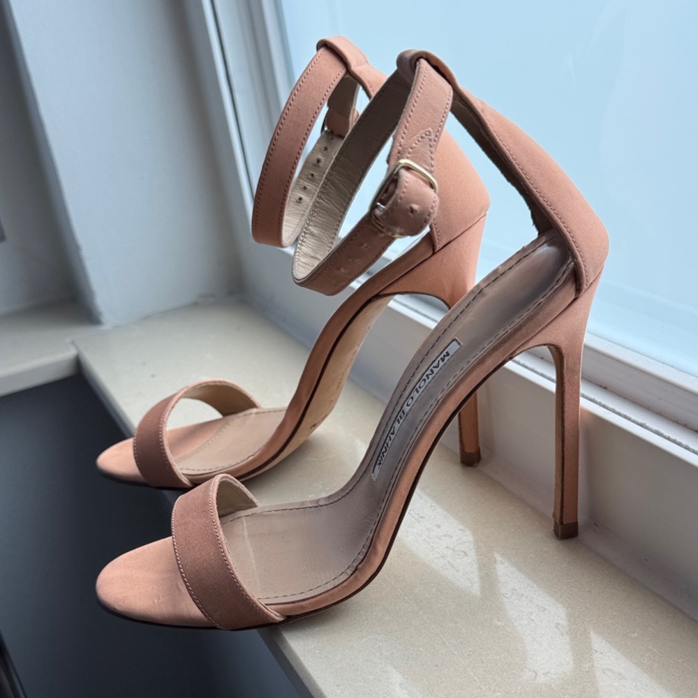 Manolo Blahnik Peach Strappy Heels